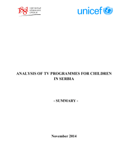 analysis of tv programmes for children in serbia
