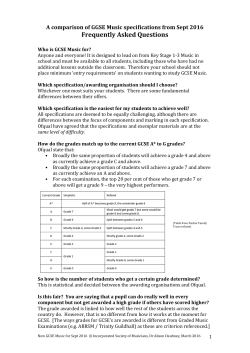 GCSE Music from September 2016