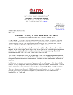 Educators: Get ready to TELL Texas about your school!