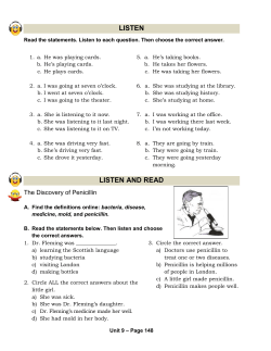 Level 2 Unit 9 LISTEN, LISTEN AND READ