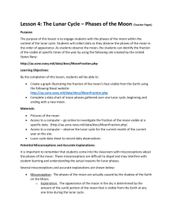 Lesson 4: The Lunar Cycle &ndash; Phases of the Moon