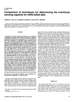 Comparison of techniques for determining the nutritional carrying