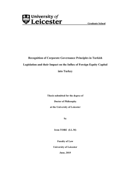 Recognition of Corporate Governance Principles in Turkish