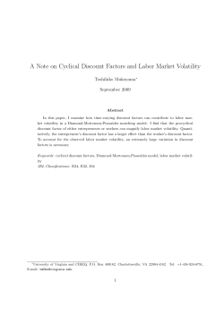 A Note on Cyclical Discount Factors and Labor Market Volatility