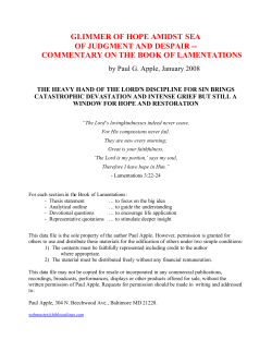 glimmer of hope amidst sea of judgment and