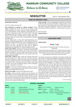 NEWSLETTER - Mannum Community College