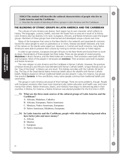 SS6G4 The student will describe the cultural characteristics of