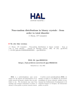 Non-random distributions in binary crystals : from order to total