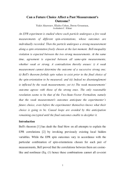 Can a Future Choice Affect a Past Measurement`s Outcome?
