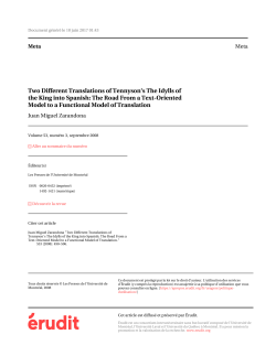 Two Different Translations of Tennyson`s The Idylls of the