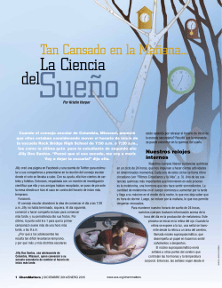Tan Cansado en la Manana... La Ciencia del Sueno