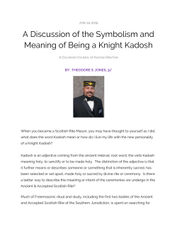 A Discussion of the Symbolism and Meaning of Being a Knight Kadosh