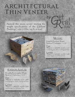 Natural thin stone veneer meeting the weight specifications of the