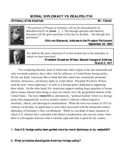 moral diplomacy vs. realpolitik