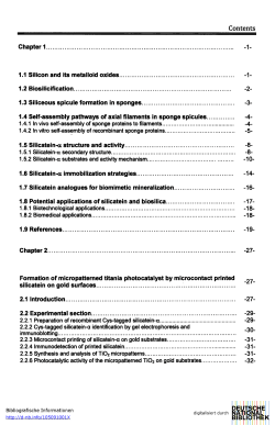 Chapter 1 1.1 Silicon and its metalloid oxides 1.2 Biosilicification 1.3