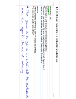 LT 13.05 I can determine if a probability model is fair.