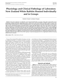 Physiology and Clinical Pathology of Laboratory New Zealand White
