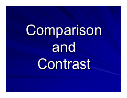 Comparison/Contrast Essay Overview