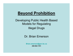 Beyond Prohibition - Canadian Public Health Association
