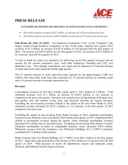 PRESS RELEASE - Ace Hardware Stores