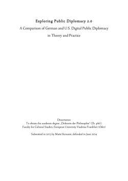 Exploring Public Diplomacy 2.0 A Comparison of German