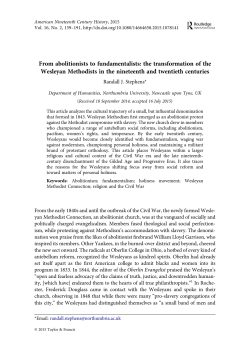 From abolitionists to fundamentalists: the transformation of the