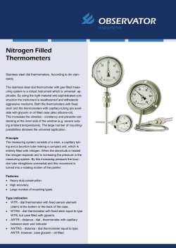 Datasheet Nitrogen Filled Thermometers
