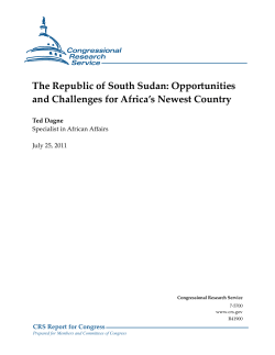 The Republic of South Sudan: Opportunities and Challenges for