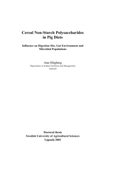 Cereal non-starch polysaccharides in pig diets