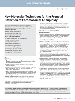 New Molecular Techniques for the Prenatal Detection