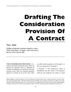 Drafting The Consideration Provision Of A Contract
