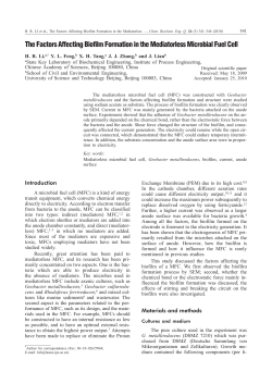 The Factors Affecting Biofilm Formation in the Mediatorless Microbial