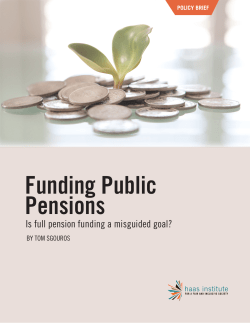 Funding Public Pensions: Is full pension funding a misguided goal?
