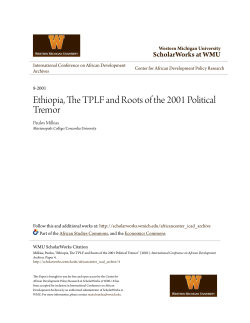 Ethiopia, The TPLF and Roots of the 2001 Political Tremor