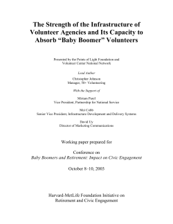 Baby Boomers in Retirement: Impact on Civic Life in America