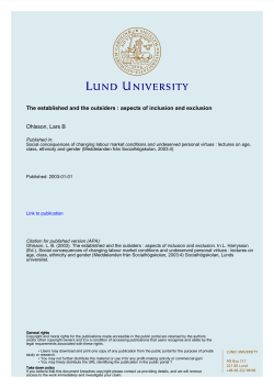 The established and the outsiders