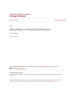 Judicial Roles in Nonjudicial Functions