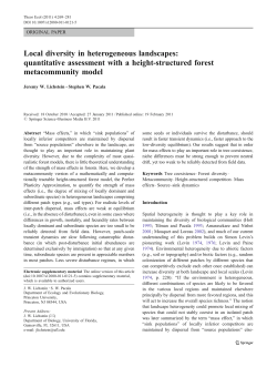 Local diversity in heterogeneous landscapes: quantitative