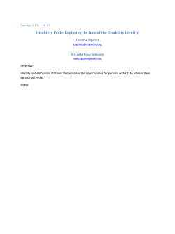 Disability Pride: Exploring the Role of the Disability Identity