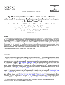 Object Familiarity and Acculturation Do Not