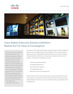 Cisco Physical Safety and Security Solution Definition Service Data