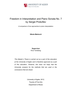 Freedom in Interpretation and Piano Sonata No. 7 by