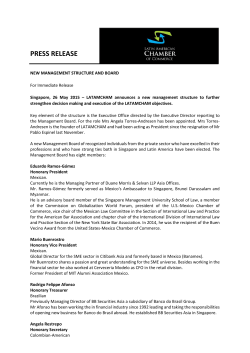 PRESS RELEASE - Latin American Chamber of Commerce Singapore