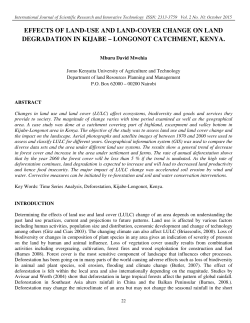 EFFECTS OF LAND-USE AND LAND