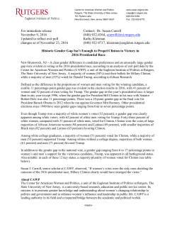 For immediate release Contact - Center for American Women and