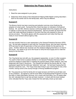 Determine the Phase Activity - Pennsylvania Child Welfare