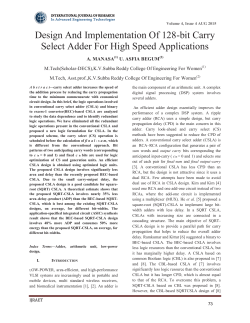 Design And Implementation Of 128-bit Carry Select Adder For