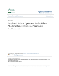 People and Pride: A Qualitative Study of Place Attachment and