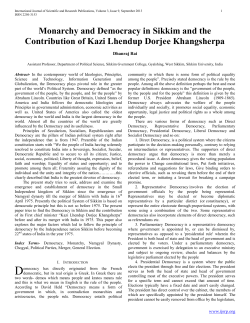 Monarchy and Democracy in Sikkim