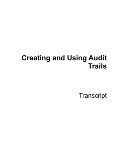 Creating and Using Audit Trails
